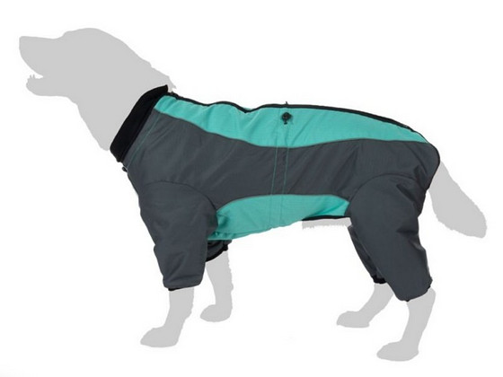 Новый комбинезон для собак мятного цвета, 35 см, waterproof.