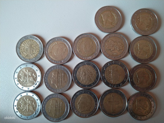 2 eur mündid ja 1 eur mündid