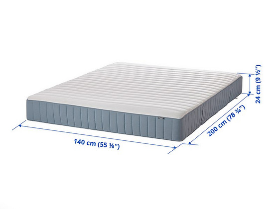 Pocket sprung mattress, 140x200 cm
