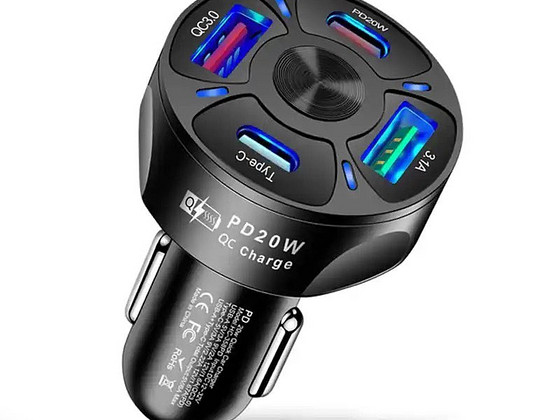 Автомобильный адаптер 12 В USB-C / USB-A