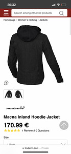 UUS! Macna Inland Hoodie Jacket Naiste mootorratta jakk M (2 foto / 2)