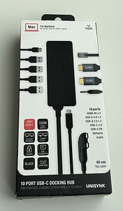Unisynk 10 Port Dual Display USB-C Hub for Mac Black/Grey (1 foto / 4)
