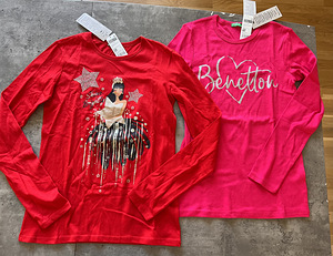 Новые футболки Benetton с длинными рукавами s.160 (1 фото из 1)