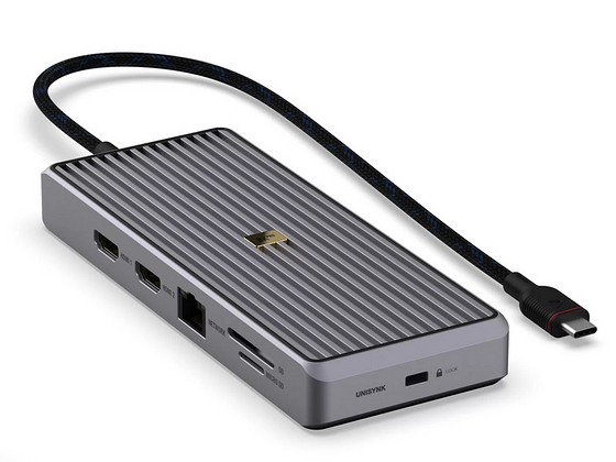 Unisynk 12 Port Dual Display USB-C Hub 8K Pro , Grey
