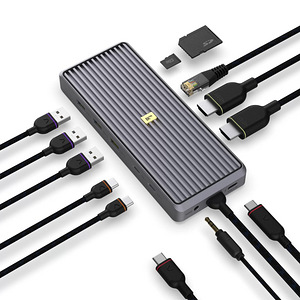 Unisynk 12 Port Dual Display USB-C Hub 8K Pro , Grey (6 фото из 8)
