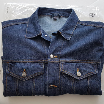 Темно-синяя джинсовая куртка L-XL