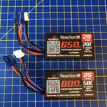 Аккумуляторы Dynamite 2S LIPO / 650 мАч + 800 мАч