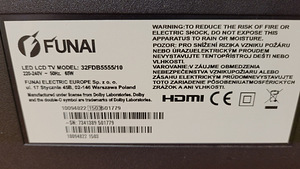 Funai 32FDB5555 32'' HD Ready, DVB-T/C, USB, HDMI (3 foto / 3)