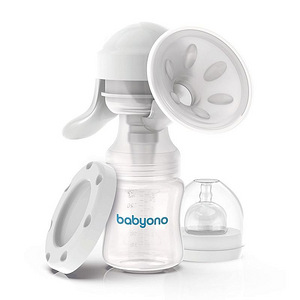 Ручной молокоотсос с бутылочкой, Babyono Anatomy, кат. 301 (1 фото из 2)