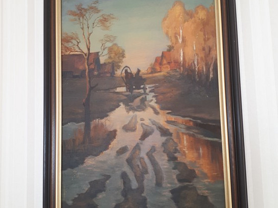 "Последние лучи", Картина маслом (Крылова Е.В.)