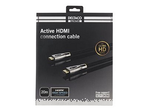 20-метровый HDMI-кабель deltaco с позолоченной оплеткой (1 фото из 2)
