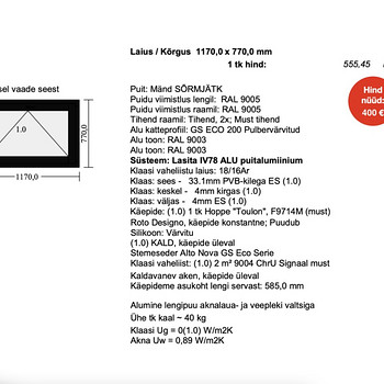 Lasita 3x пакет окно 1170 х 770 мм