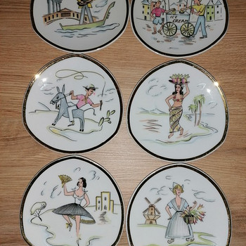 6 BAVARIA portselanrosetti, vintage