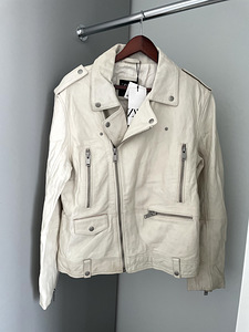 White zara leather jacket, unisex (1 foto / 4)
