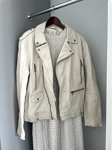 White zara leather jacket, unisex (3 foto / 4)