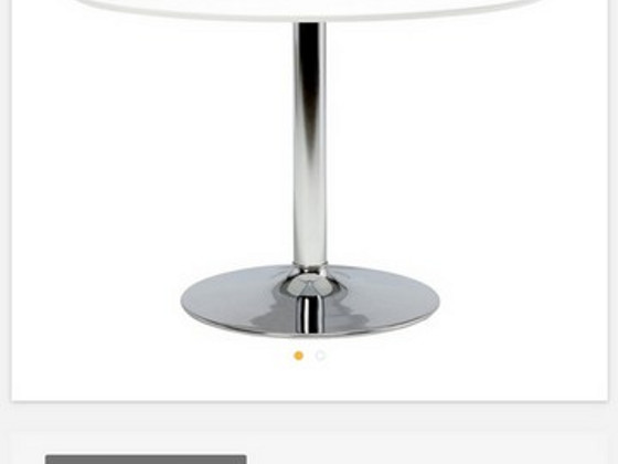 Söögilaud Actona Ibiza, valge/kroom, 1100 mm x 1100 mm x 740