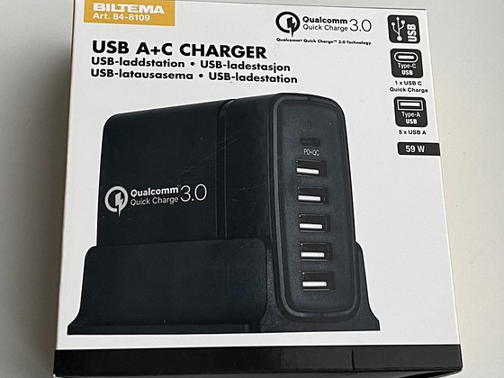 Biltema USB charging station with 6 ports