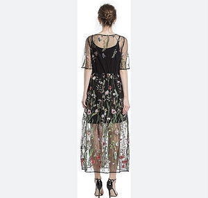 Black Lace Woman Cocktail Party Dress, M size (2 foto / 3)