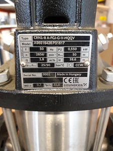 Vertikaal mitmeastmeline pump, Grundfos CRN1-8A-FGJ-G-V-HQQ (2 foto / 2)