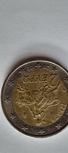 Редкая монета ,нецтр смещен греция 2002г (1 фото из 2)