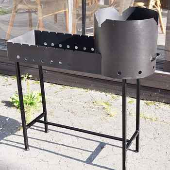Мангал с печкой под казан 12Л d370mm ,90X32x12cm