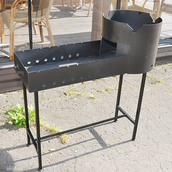 Мангал с печкой под казан 16л d400mm , 100X32x12cm