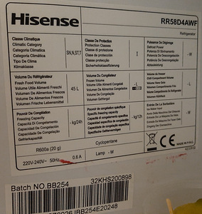 Šaldytuvas Hisense 45 litrai (3 nuotrauka iš 6)