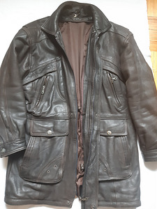 Кожанная куртка,тёплая XL (3 фото из 7)