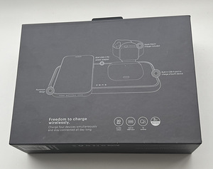 ZENS Aluminium 3 in 1 Wireless Charger , Black (2 фото из 3)