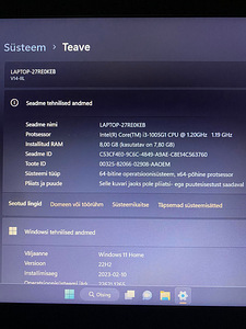 Lenovo V14-IIL sülearvuti 14” / i3 1005g1 1,2GHz / 8gb RAM / (4 foto / 4)