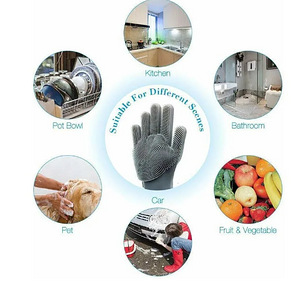 Silikoonkummist majapidamiskindad-harjad/BRUSH GLOVES (3 foto / 3)