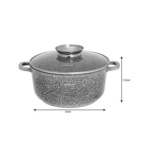 Pott alumiiniumist marmor kattega 22 cm 3,3 L KB-7521 (1 foto / 1)