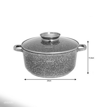 Алюминиевая кастрюля с мраморной крышкой 22 см 3,3 л KB-7521