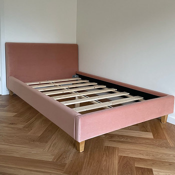 ECO voodi 120x200 roosa samet