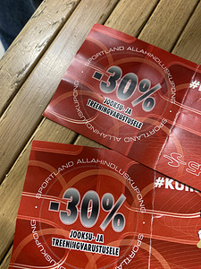 Kupongid -30% sportlandi poodi (1 foto / 1)