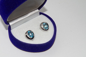 Золотые серьги с топазом BRUMANI 750 пробы 4.20 г (2 фото из 5)