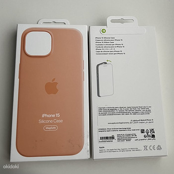 Apple iPhone 15 Silicone Case with Magsafe , Orange Sorbet