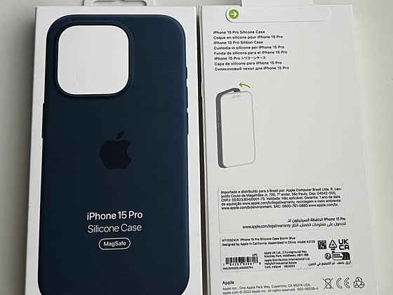 Apple iPhone 15 Pro Silicone Case with Magsafe , Storm Blue