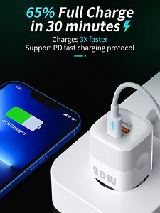 KUULAA быстрое зарядное устройство 20 Вт QC3.0, Type C (8 фото из 10)