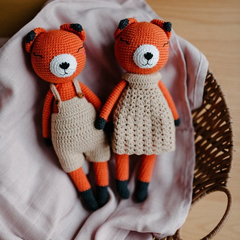 Вязаная игрушка "Лиса" 28 см