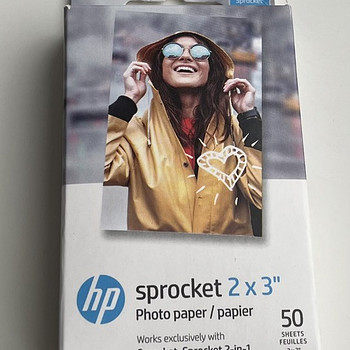 HP Sprocket 2 x 3" Zink Photo Paper , 50 pack 2x3
