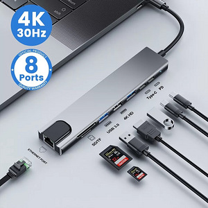 Usb type C hub 8 in 1, (type C/A) (type A/C) and 1m type C (2 foto / 3)