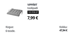 Ikea toolipadjad 6tk (2 foto / 2)