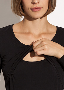 MUST PUUVILLANE BODYSUIT rasedatele ja imetavatele emadele (3 foto / 3)
