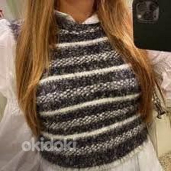 Вязаный жилет серебряной нитью Zara s.S