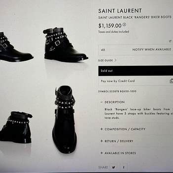 Saint Laurent YSL Ranger Biker Boots size 37