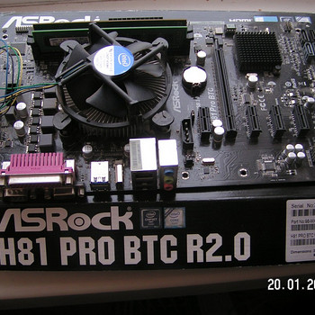 Матер. плата Asrock H81 pro btc R2.0+процессор+память 4Гб