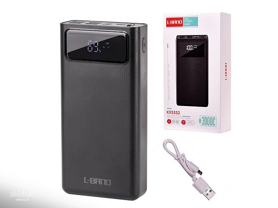 Внешний аккумулятор Power bank 30000mAh с экраном черный (53