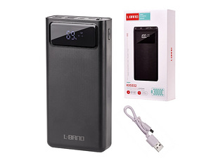 Ārējā baterija Power bank 30000mAh ar ekrānu melns (5332) (1 foto no 8)