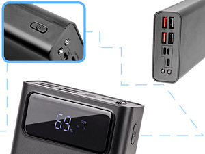 Ārējā baterija Power bank 30000mAh ar ekrānu melns (5332) (2 foto no 8)